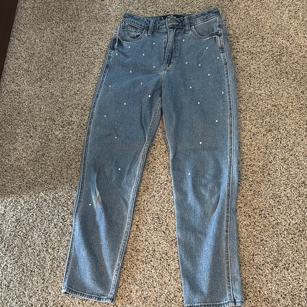 Hollister mom jeans with Embellishments